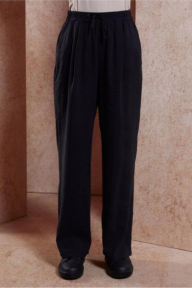 بنطلون مودال بحزام مطاطي عند الخصر 70736