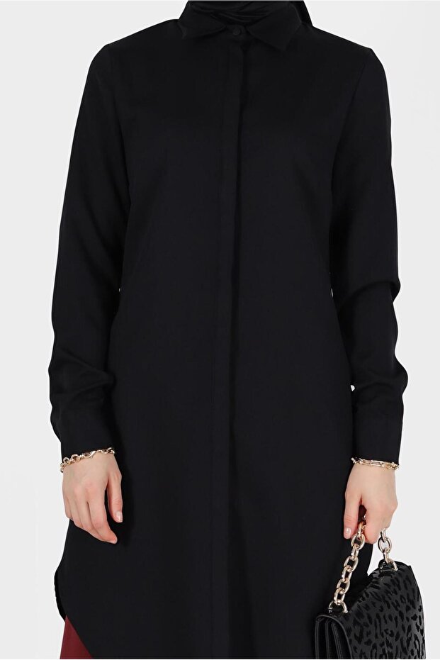 HIDDEN BUTTON BASIC TUNIC 42403 - 4