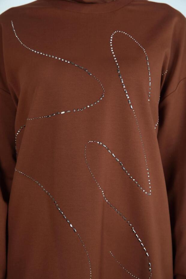 TAŞ BASKILI EŞOFMAN TUNİK 44182 - 5