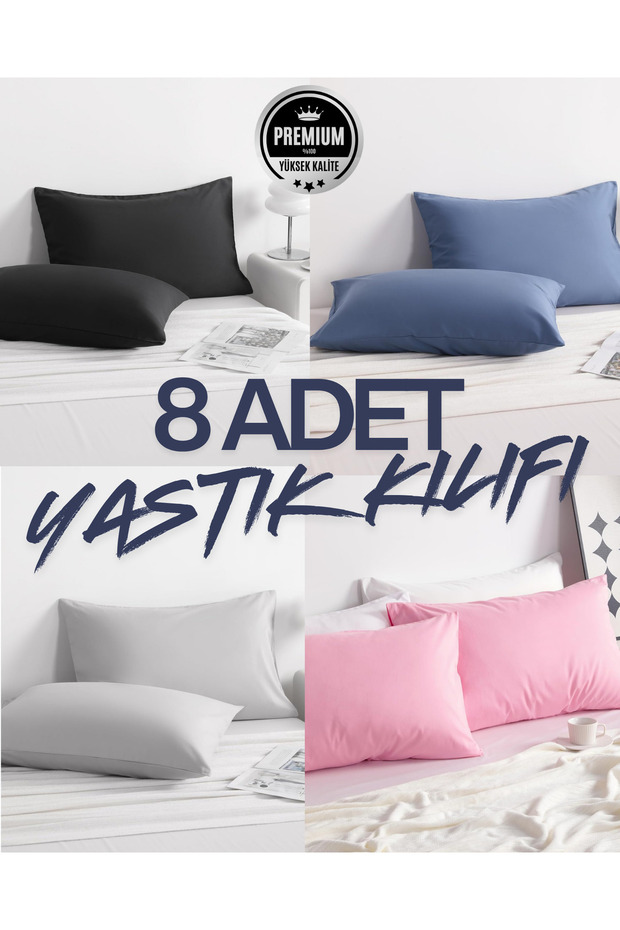 Touch Mix | 8 Piece Cotton Pillowcase Set | Model with Cover | 50X70Cm Net Size | Frequent Weaving