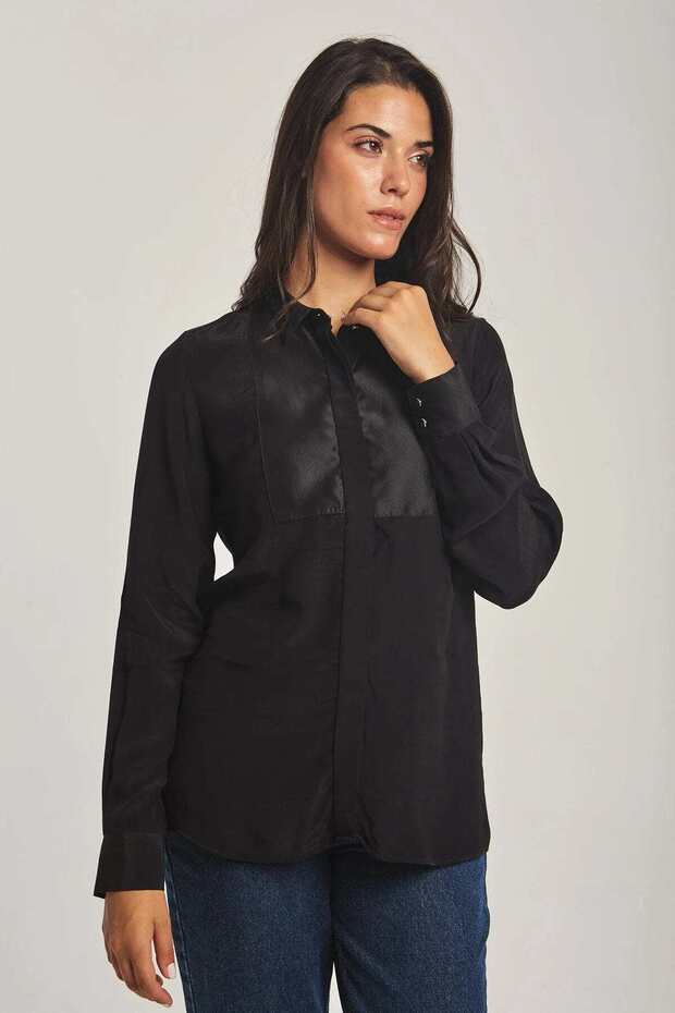 Solid Shirt-Style Top - 5