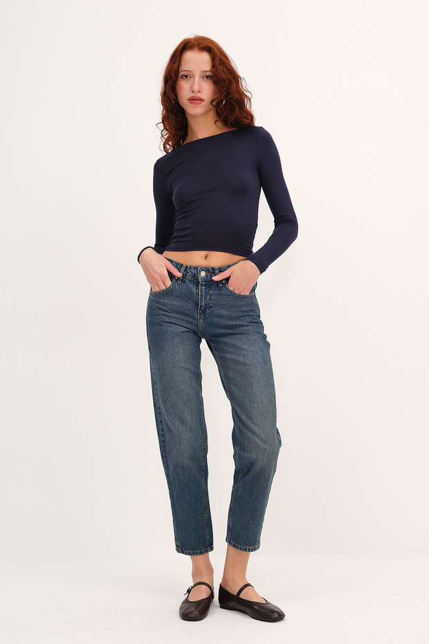 Uzun Kollu Basic Bluz B1605-S4 - 6