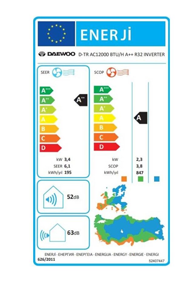 DAE D-TR AC12000 BTU A++ Inverter Klima - 5