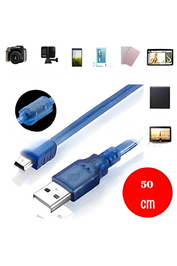USB To Micro Veri Aktarımı ve Şarj Kablosu 50 Cm - 5