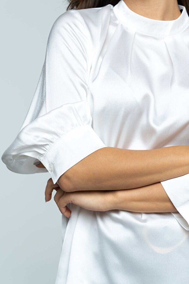 Soft Solid 3/4 Sleeve Blouse - 4