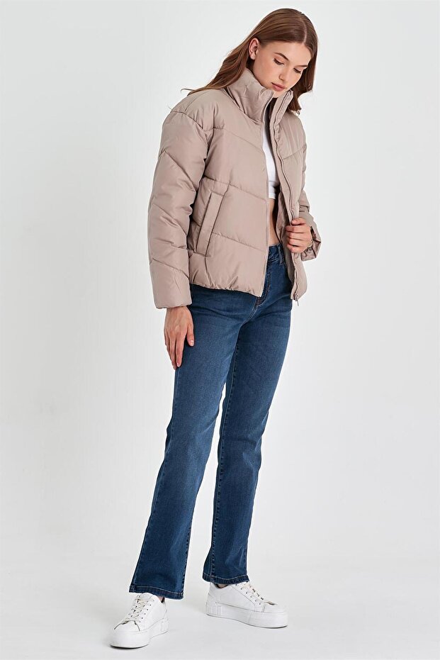 Lucia Şişme Mont - Bej - 5