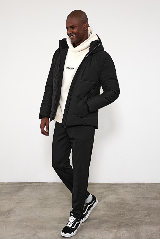 Andre Kapüşonlu Teknik Mont - Siyah - 2