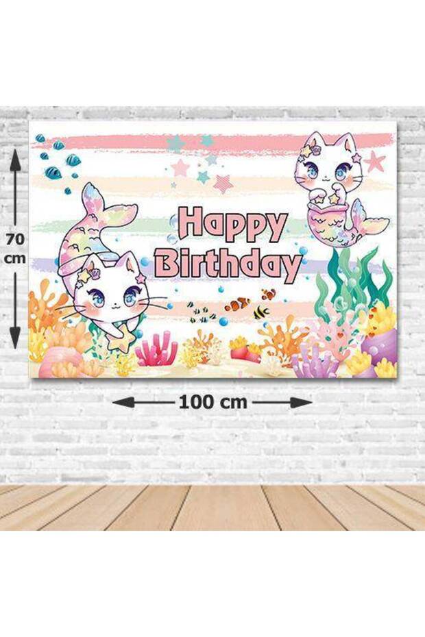 Unicorn Cat Birthday Banner 70*100 cm without photo