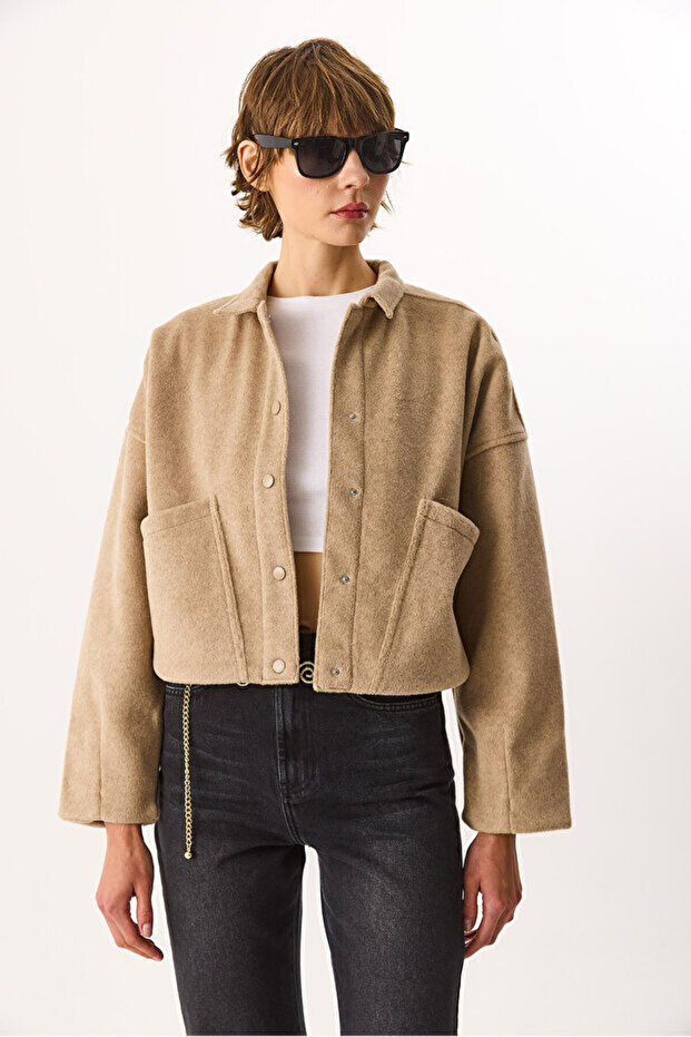 Lorena Kaşe Ceket - BEJ - 5