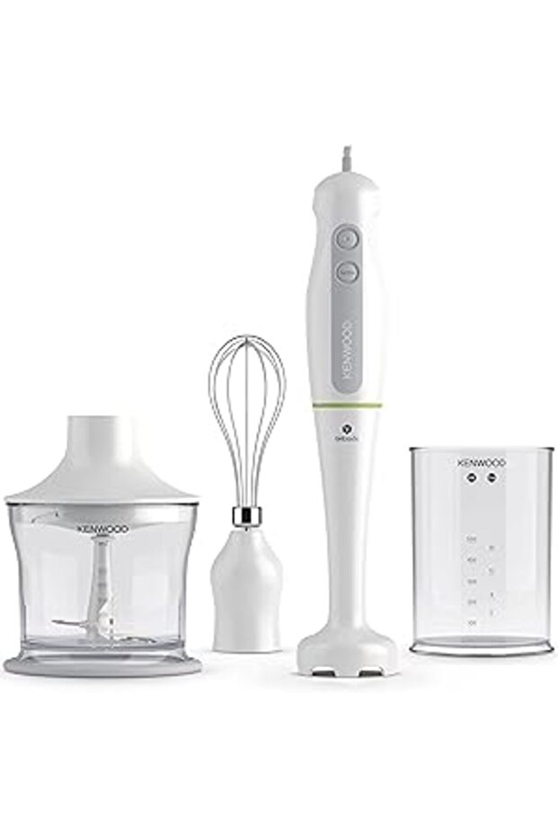 Hand Blender 600W HDP104WG – Triblade Stick Blender with Chopper, Beaker & Whisk, White