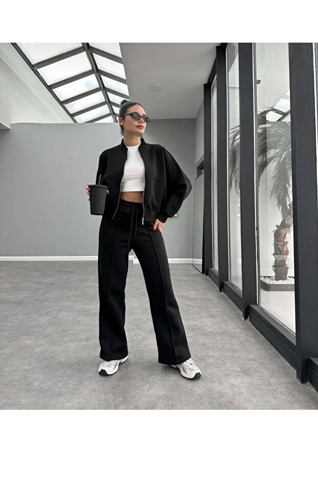 3-Thread Sardon Zippered Tracksuit Set