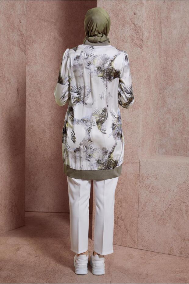 44571 نموذج سترة من الشيفون الساتان منقوشة - 3