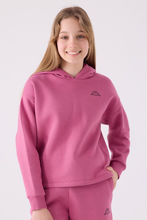Delores Girl's Dusty Rose Regular Fit Sweatshirt