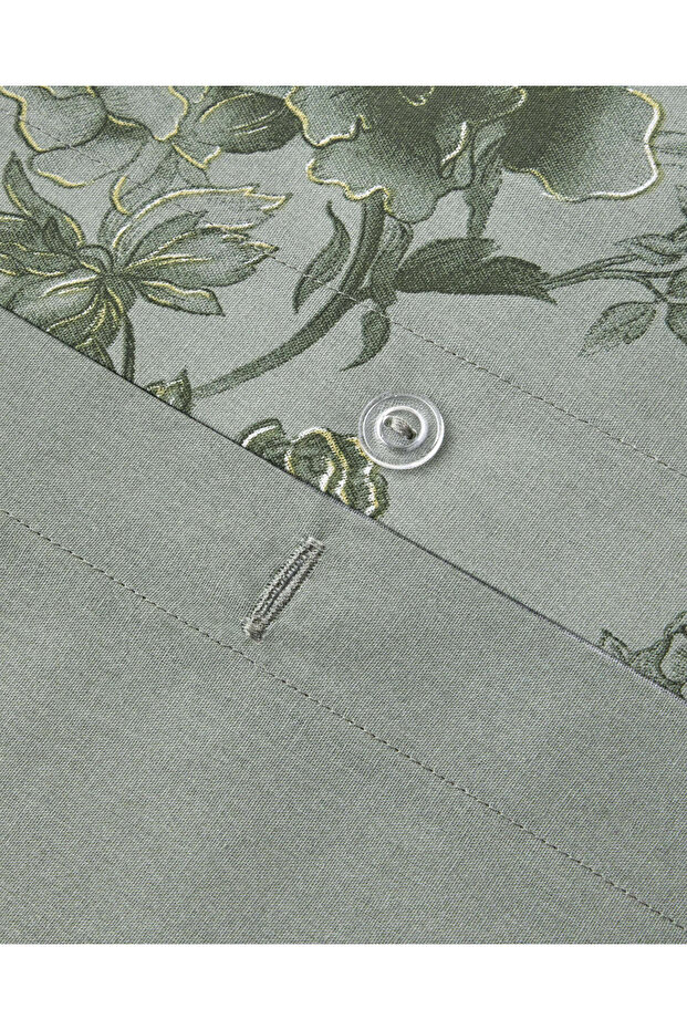 Rosy Glow Pamuk Tek Kişilik Nevresim Takımı 160x220 cm Yeşil - 7