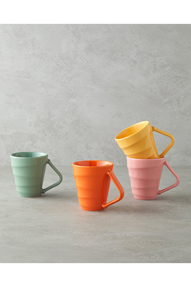 Twisty Seramik Kupa 255 ml Sarı - 4