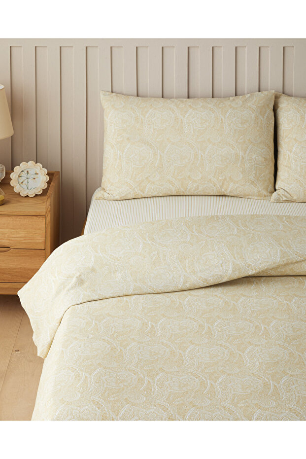 Bohemian Kolay Ütülenir Çift Kişilik Nevresim Takımı 200x220 cm Hardal - 2