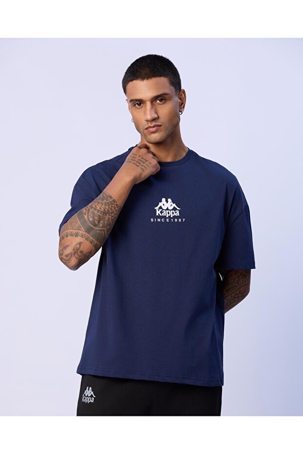 Chibaf Tee Erkek Lacivert Oversize Fit Tişört - 1