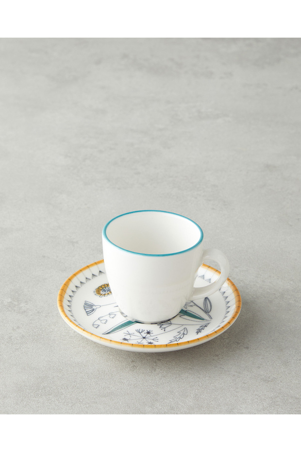 Zelia Bone Porcelain 4 részes kávéscsésze készlet 2 személyes 90 ml színes - 3