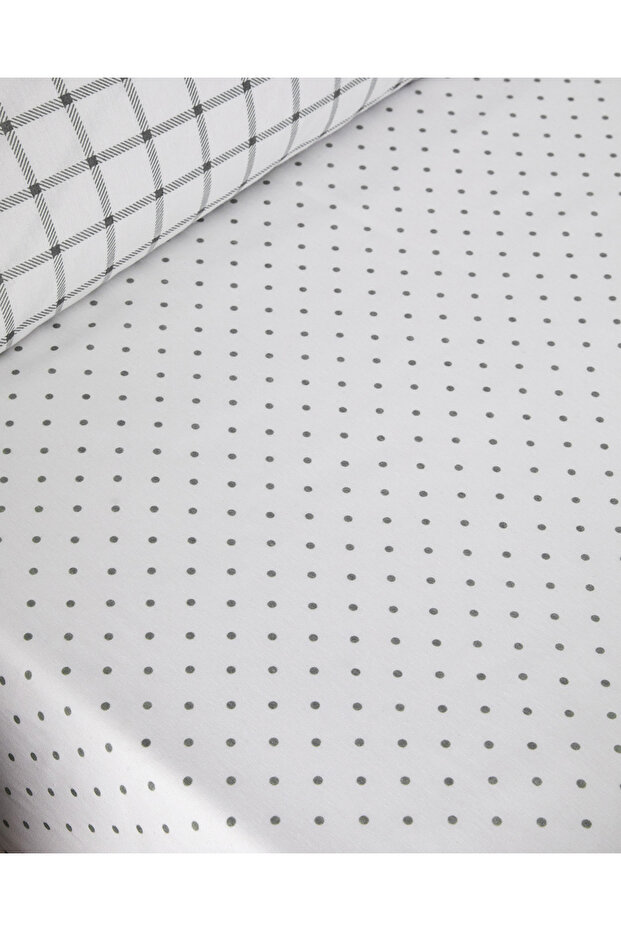 Simple Checks Kolay Ütülenir Tek Kişilik Nevresim Takımı 160x220 cm Gri - 6