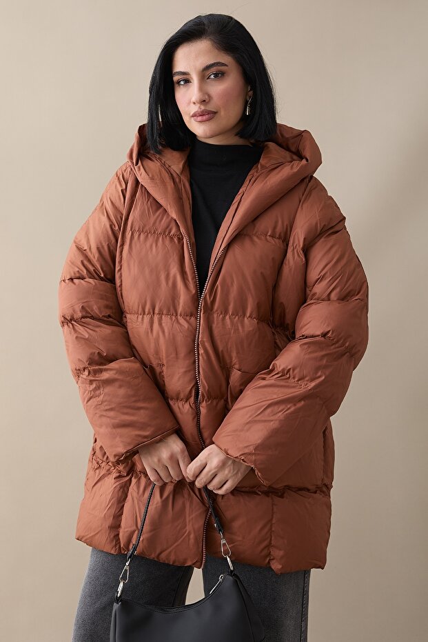 Mona Salaş Şişme Mont - Taba - 3