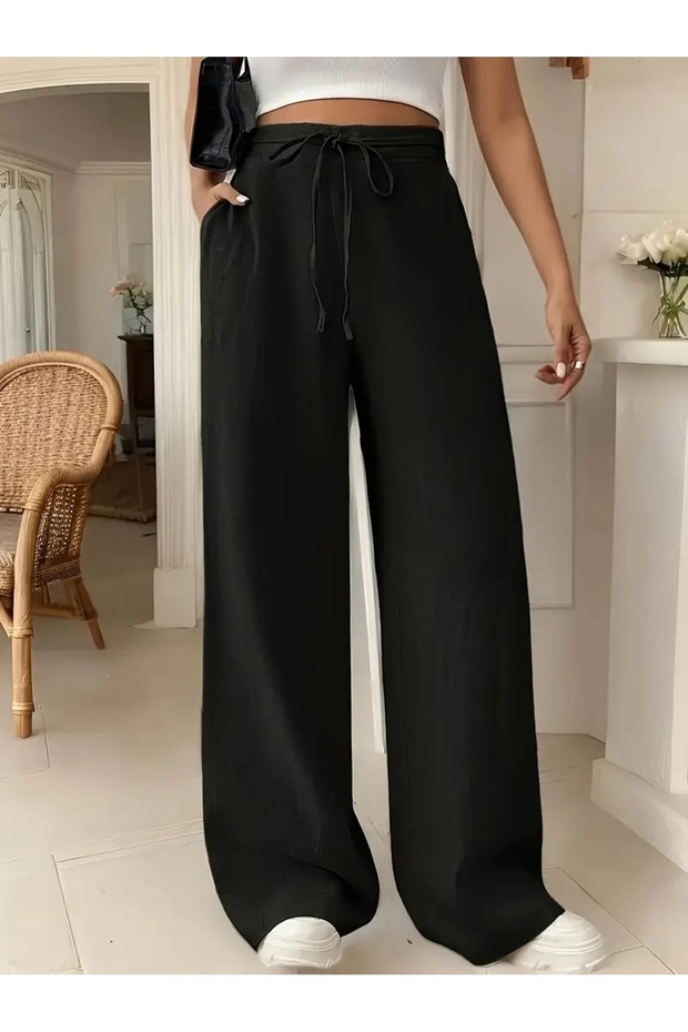 Black Women's Baggy Sweatpants Oversized Plus Size Sportswear Loose Fit Comfortable Fabric