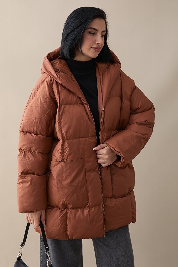 Mona Salaş Şişme Mont - Taba - 2