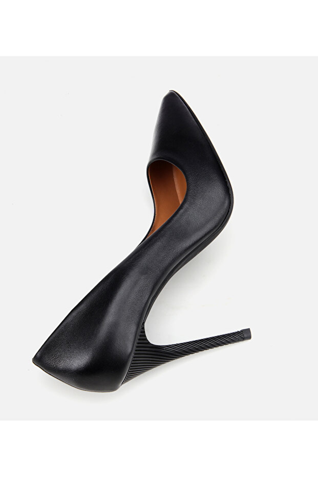 Kadın Deri Siyah Stiletto - 5