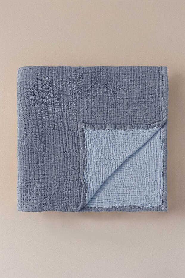 Cocoon Cotton Muslin Baby Blanket Navy Blue