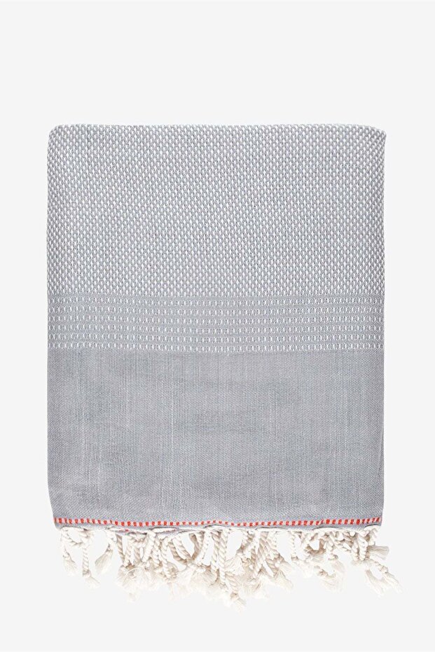 Tan Textured Peshtemal Gray 100X175 cm