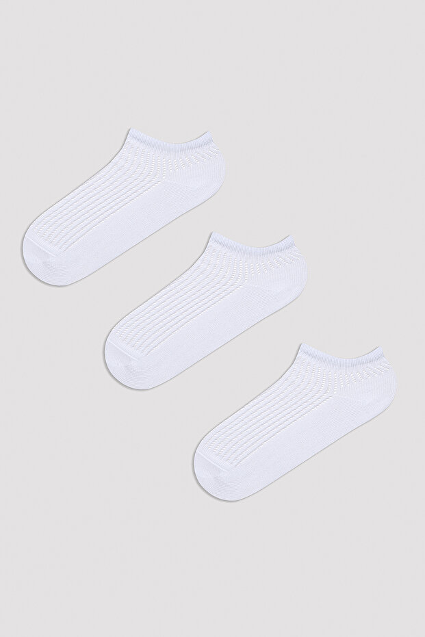 Basic Colosio Beyaz 3lü Patik Çorap - 1