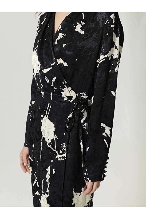 Desenli Maxi Elbise - 5