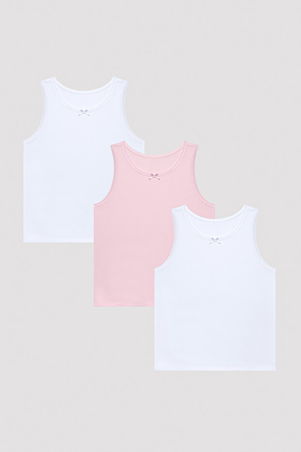 Kız Çocuk PW Basic Çok Renkli 3lü Atlet - 1