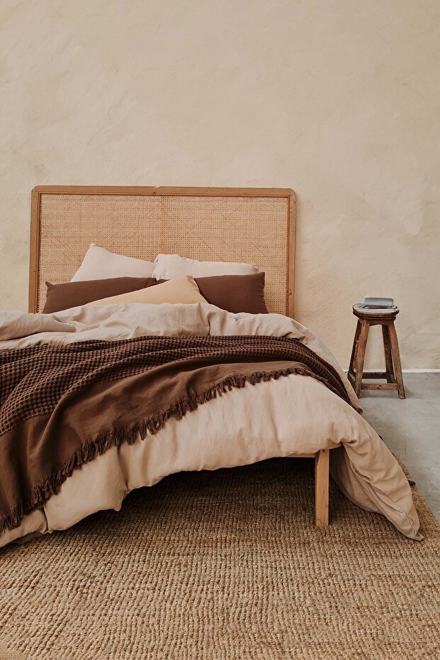 Waffle Large Waffle Bedspread Brown