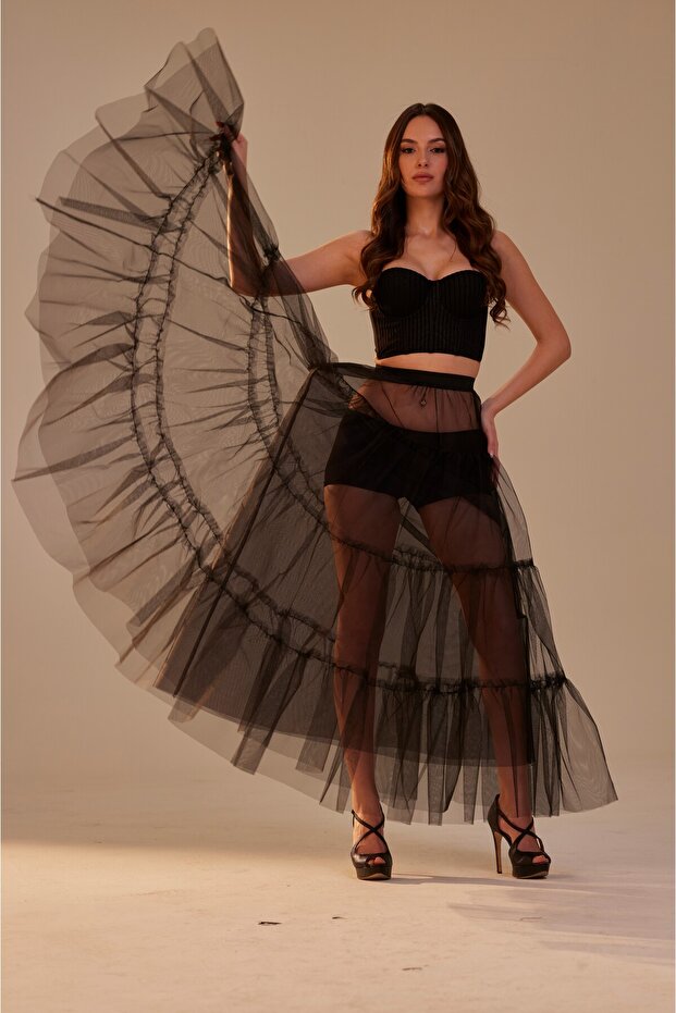 Black Tulle Skirt Prom Party Wedding Graduation Tulle Skirt
