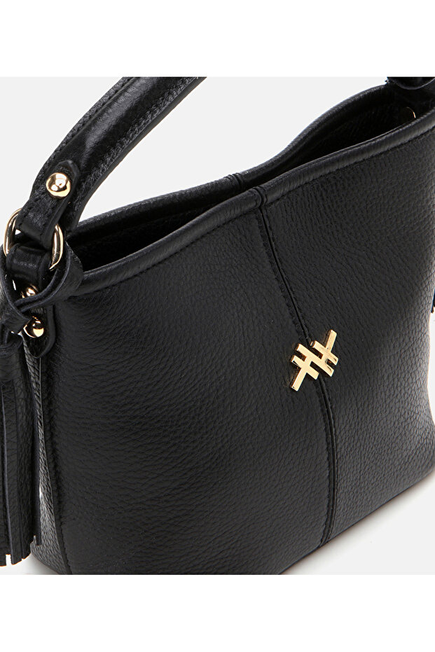 Kadın Deri Siyah Mini (Çapraz) Çanta - 5