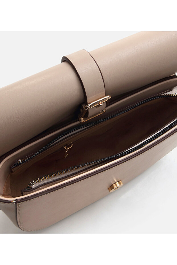 Kadın Bej Mini (Çapraz) Çanta - 5