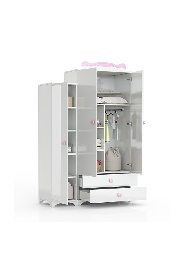 Sahra 059 3 Kapaklı Dolap Pembe - 3
