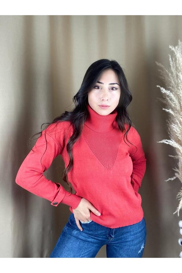 Women's High-Rise Long Sleeve Comfortable Fit Knitwear Pomegranate Blossom Sweater