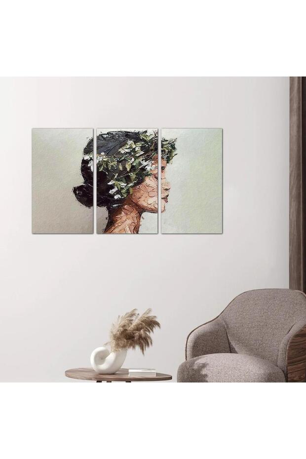 لوحه جداريه رسمة فنية لإمرأة - ٢٤٥٧٤ - مقسمه ثلاثة قطع