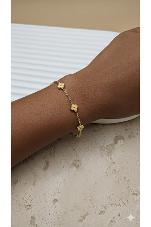 Marka model çelik bileklik 7 mm ,17+5 cm - 1