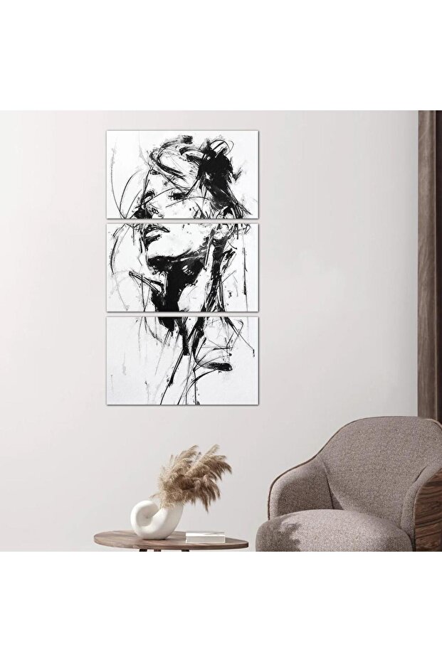 لوحه جداريه رسمة إمرأه - ٢٤٥٥٩ - مقسمه ثلاثة قطع