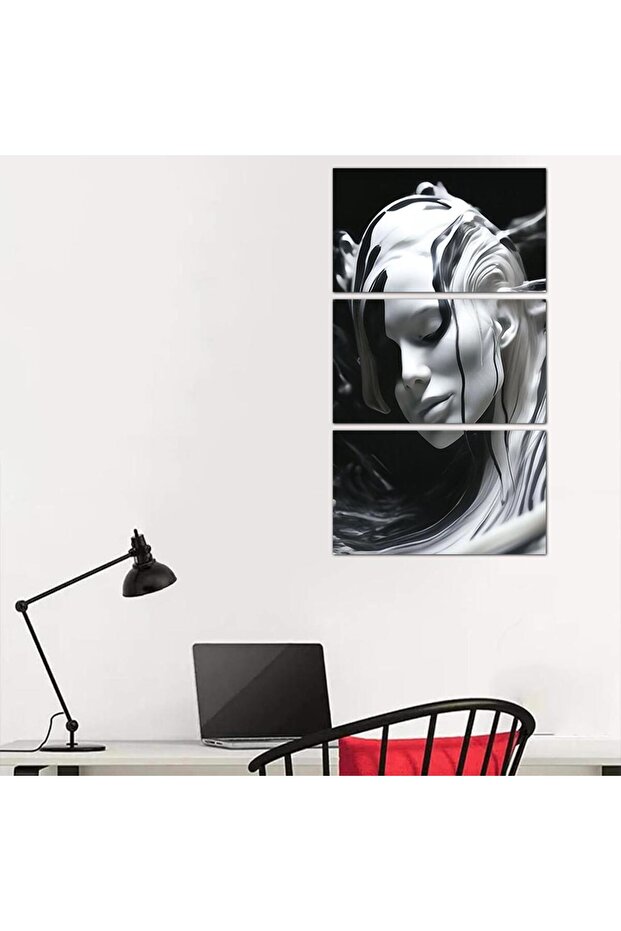 لوحه جداريه مودرن رسمة إمرأه - 24122 - مقسمه ثلاثة قطع