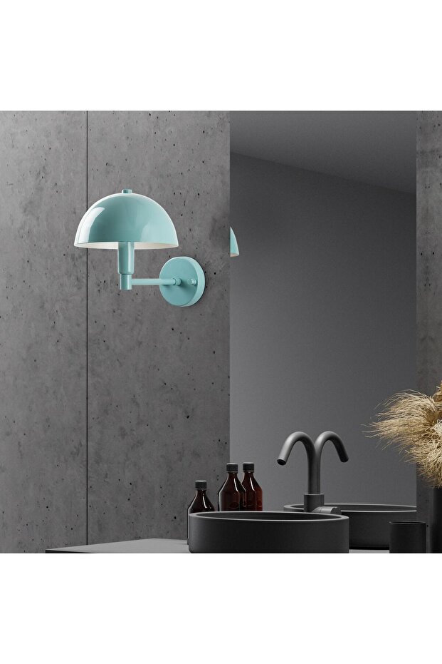 Togg Modern Metal Plated Headboard Single Wall Sconce Turquoise, Retro Wall Lamp Togg-14832