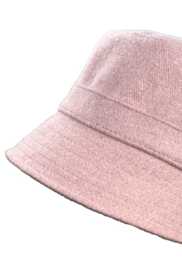 Powder Unisex Soft-Textured Thick Bucket Hat Powder Pink Acrylic Cashmere Thick Soft Winter Hat