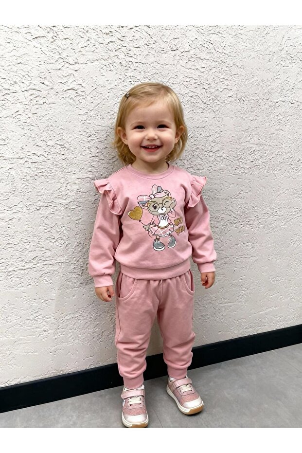 Girls' Tracksuit/Pajama Set, Teddy Bear Print