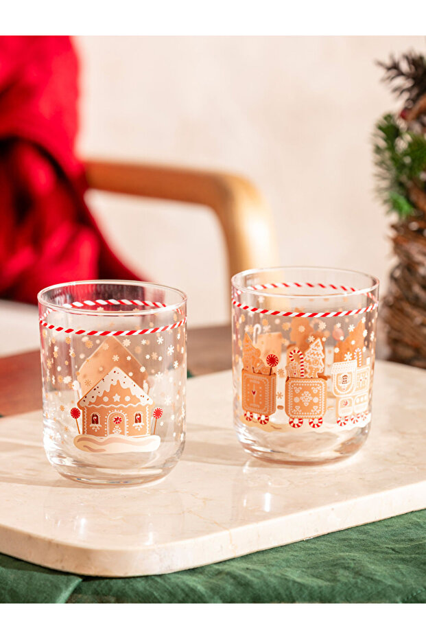 Yılbaşı Temalı Cam Bardak Seti 4'lü 350 Ml - 3