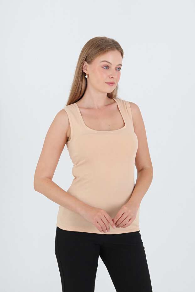 بلوزة/بودي/قميص داخلي بياقة مربعة - 4