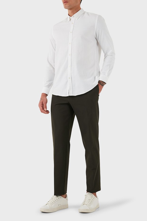 Regular Fit Normal Waist Straight Leg Classic Trousers Men's Pants Em001505 Af18502 U8120