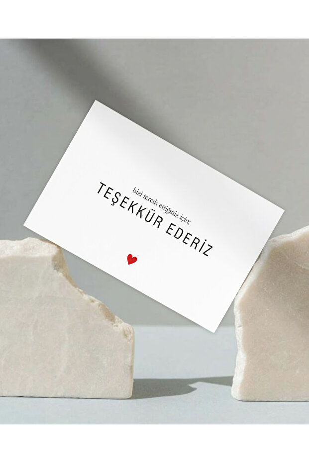 Teşekkür Kartı 50 Adet Tek Yön 8x5 Cm Lüks Mat Kuşe - 3