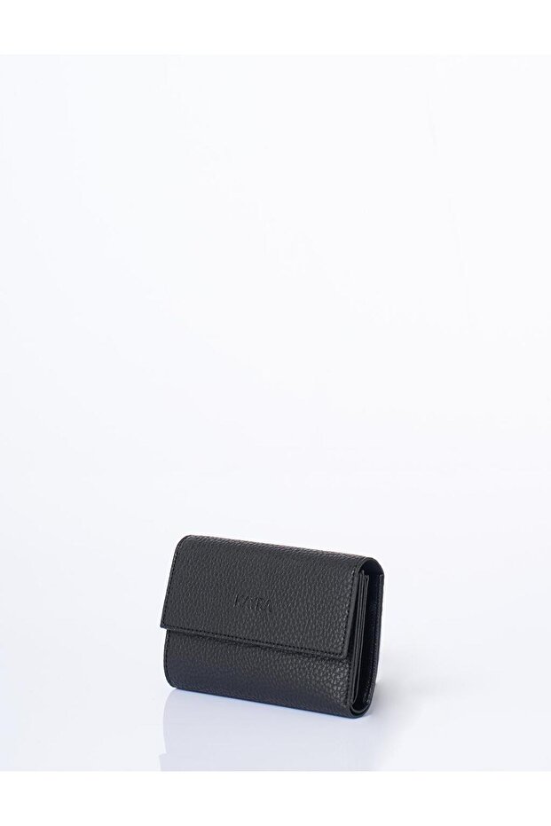 Faux Leather Rectangular Form Wallet Black - 2